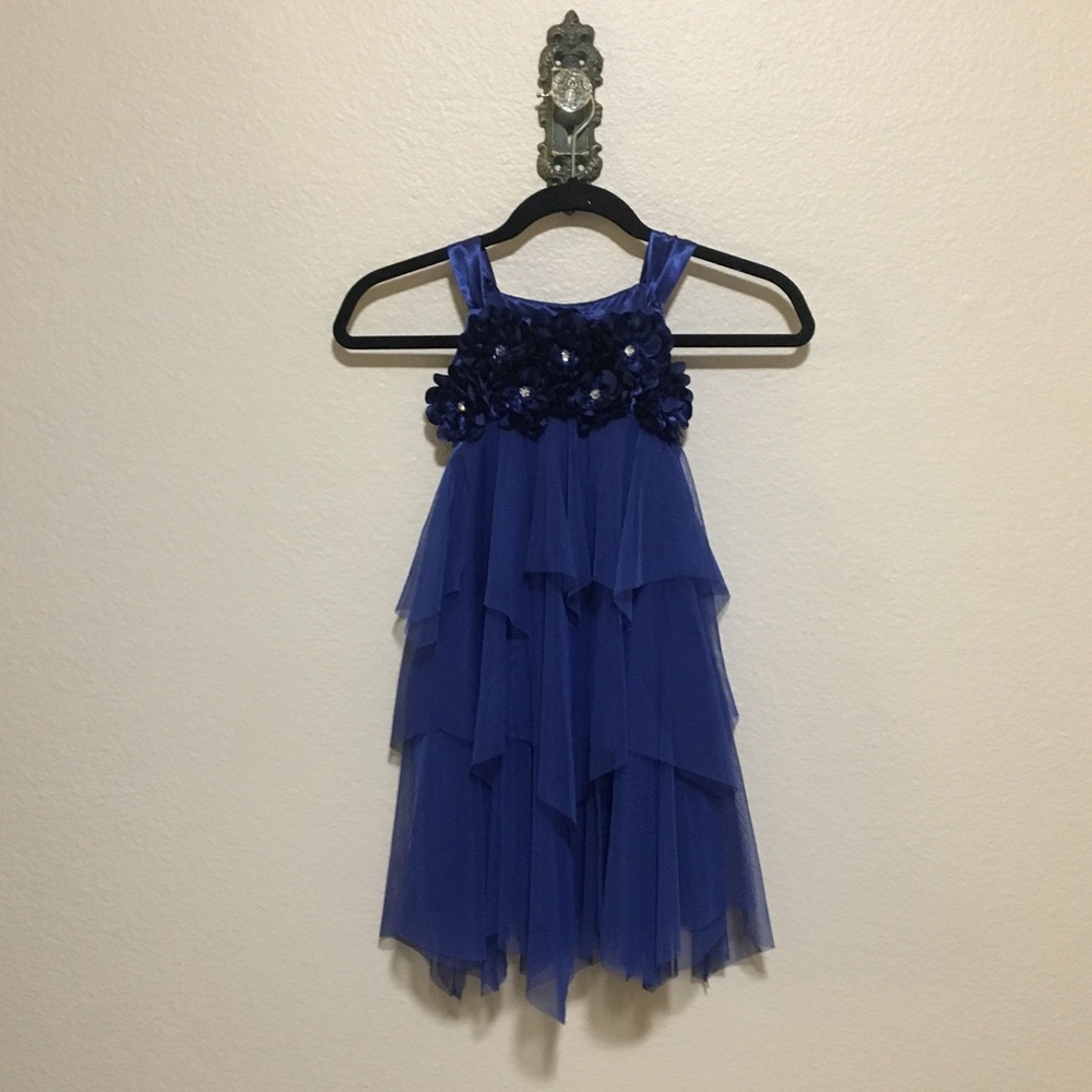 Navy Blue Biscotti Party Dress, Child Size 5